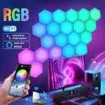 applique murale hexagonale intelligente hexagon rgb, 8 pièces