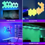 applique murale hexagonale intelligente hexagon rgb, 8 pièces