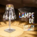 lampe de table diamant acrylique led rechargeable tactile