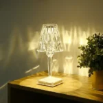 lampe de table diamant acrylique led rechargeable tactile