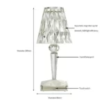 Lampe de table Diamant Acrylique LED Rechargeable – Image 7