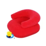 Pouf Gonflable Rouge avec Accoudoir – Image 2