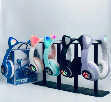 casque bluetooth sans fil cat ear avec oreilles de chat LED