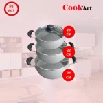 ensemble de 3 faitouts en granite (20cm, 22cm, 24cm) the rock by cookart