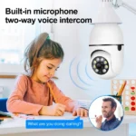 caméra de surveillance ampoule panorama wifi intelligente ptz hd oulu v380 pro jxlcam