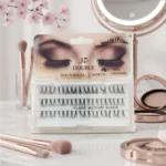 faux cils individuels 3d double flare moyennes, false eyelashes 60 pcs