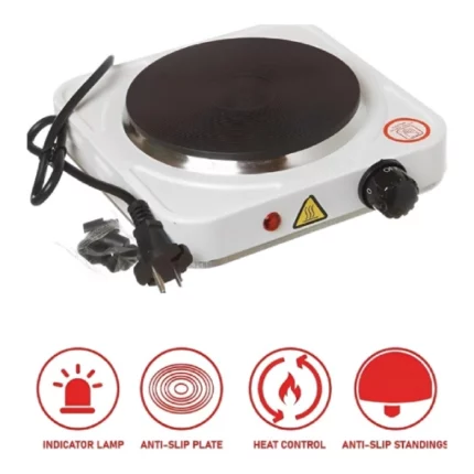 plaque de cuisson électrique chauffante home electronics hp-100a 1000w blanc