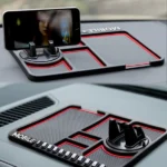 tapis antidérapant en silicone avec support de téléphone portable pour voiture, tableau de bord