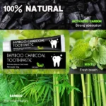bamboo charcoal toothpaste mint flavor, dentifrice blanchissant naturel au charbon de bambou saveur menthe