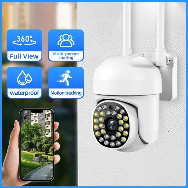 Caméra de surveillance extérieure sans fil étanche à 360 degrés sans Caméra de surveillance extérieure sans fil étanche à 360 degrés sans