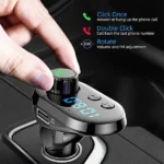 Chargeur de Voiture Transmetteur FM Q15 Bluetooth 5.0 MP3 – 3 Ports – Image 4