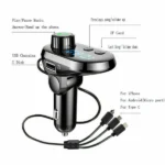 Chargeur de Voiture Transmetteur FM Q15 Bluetooth 5.0 MP3 – 3 Ports – Image 6