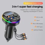 Chargeur de voiture Transmetteur FM Bluetooth MP3 - Charge Rapide – Image 2