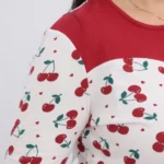 ensemble pyjama femme hiver 2 pièces pull + pantalon en coton rouge