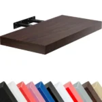 étagère murale en bois wengé, étagère suspendue 60cm, 75cm, 100cm