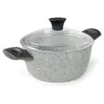 faitout à induction flonal pietra dura granit 20cm, 24cm + couvercle en verre