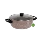 Faitout 22cm avec couvercle en verre cookart marron