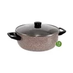 Faitout 18cm avec couvercle en verre cookart marron
