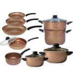 batterie de cuisine 13 pièces granite bronze cookart