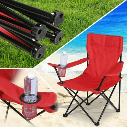 chaise pliante rouge pour camping, jardin, plage, pique-nique