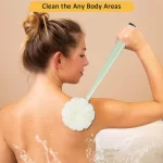 brosse de gommage exfoliante 2en1 pour corps, dos