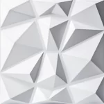 panneaux muraux pvc 3d géométrique 50x50cm, panneau mural 3D blanc imperméable, anti-humidité, résistant au feu