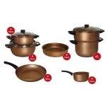 batterie de cuisine 10 pièces granite bronze cookart