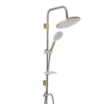 colonne de douche anthracite diamond coral blanc doré
