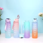 lot de 3 bouteilles d'eau motivantes 2l, 900ml, 500ml