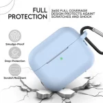 étui de protection en silicone pour apple airpods et inkax t3 bleu ciel