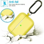 étui de protection en silicone pour apple airpods et inkax t3 jaune