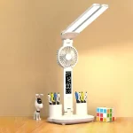 lampe de bureau led multifonctionnelle avec ventilateur blanc