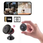 mini caméra de surveillance wifi v380 hd rotation 360° avec support magnétique