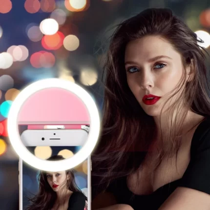 selfie ring light 36 led rechargeable xj-01, mini anneau lumineux led blanc pour selfie