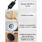 Lampe de Bureau en Bois avec Articulation Métal Flexible – Image 3