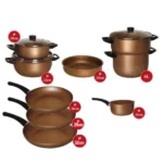 batterie de cuisine 12 pièces granite cook'art bronze
