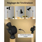 Lampe de Bureau en Bois avec Articulation Métal Flexible – Image 4