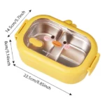 bento kawaii lunch box en inox isotherme à 2 compartiments 950ml jaune