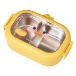 bento kawaii lunch box en inox isotherme à 2 compartiments 950ml jaune