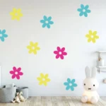 20 stickers muraux fleurs en vinyle pour chambre d'enfants
