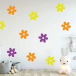 20 stickers muraux fleurs en vinyle pour chambre d'enfants