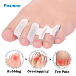 pexmen 2 pièces mathiateur séparateur d'orteils d'hallux valgus en gel silicone médical