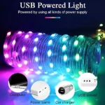 ruban led strip rgb 10m 10mètres usb bluetooth télécommande avec synchronisation musicale