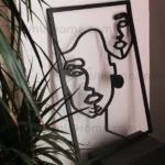 tableau décoratif en relief berber woman face en bois noir 60x40cm