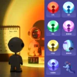 veilleuse projecteur néon led astronaute, astronauts starry sunset lamp LED rainbow neon projector