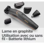 babyliss tondeuse cheveux 12en1 graphite precision mt987e