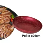 poêle 26cm cookart granite rouge