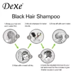 Dexe Shampooing Colorant Naturel Noir - Résultat en 5 Minutes – Image 3