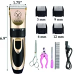 saeday SD-865 kit tondeuse à poils et toilettage pour chats et chiens 12 pièces, pet grooming kit saeday