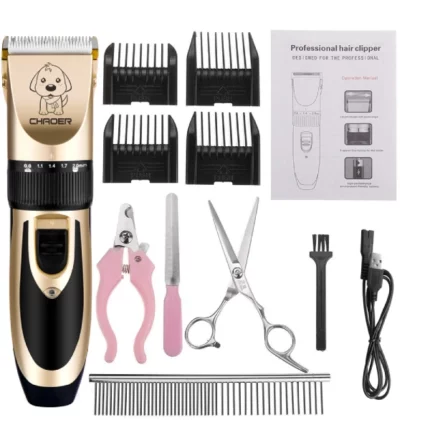 saeday SD-865 kit tondeuse à poils et toilettage pour chats et chiens 12 pièces, pet grooming kit saeday